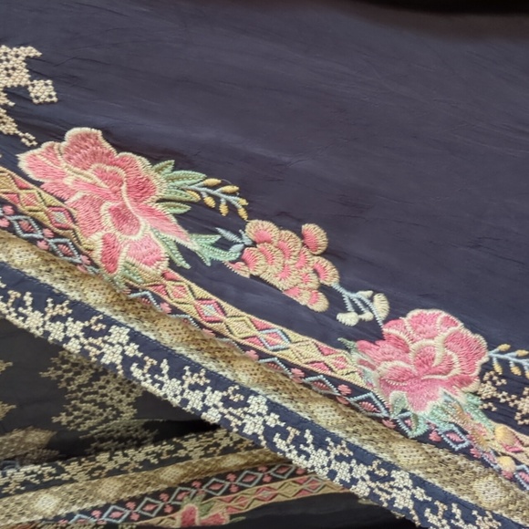 Johnny Was Grey Floral Embroidered 'Helena' Kimono XL - Picture 3 of 10